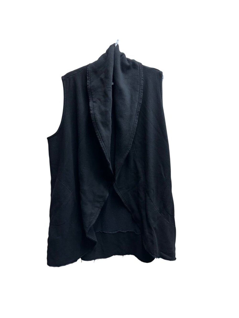 Bryn Walker Sweatshirt Open Front Tunic Vest Size XL Black Lagenlook Casual